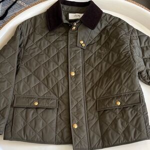 Celine  Quilted Puffer Jacket - Dark Green and Brown.  Hunting jacket